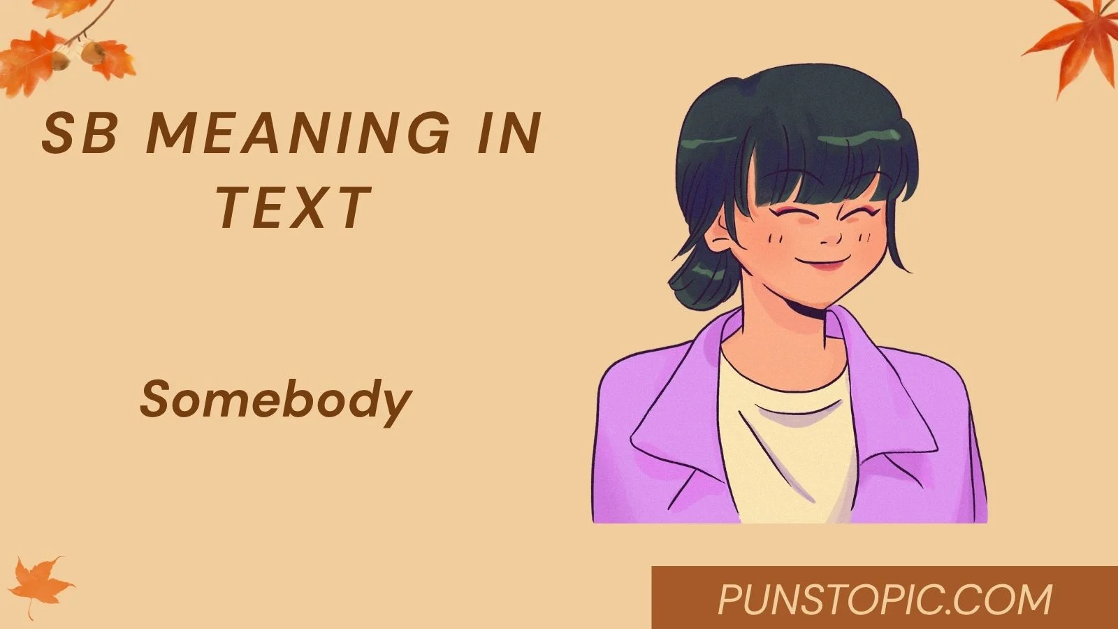 sb meaning in text